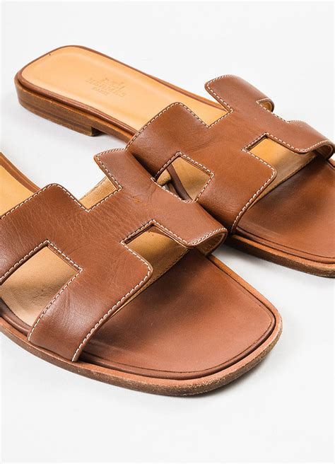 brown hermes oran sandal|Hermes oran sandals with heels.